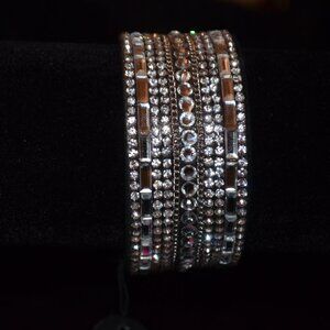 PAPARAZZI Rhinestones like Suede Adjustable 2 Snaps Bracelet Girls 14 y.o. & Up